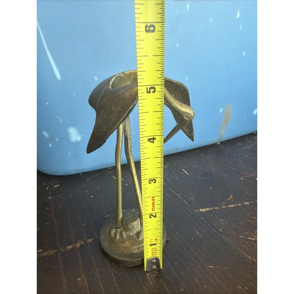 Brass Crane Statue Figure